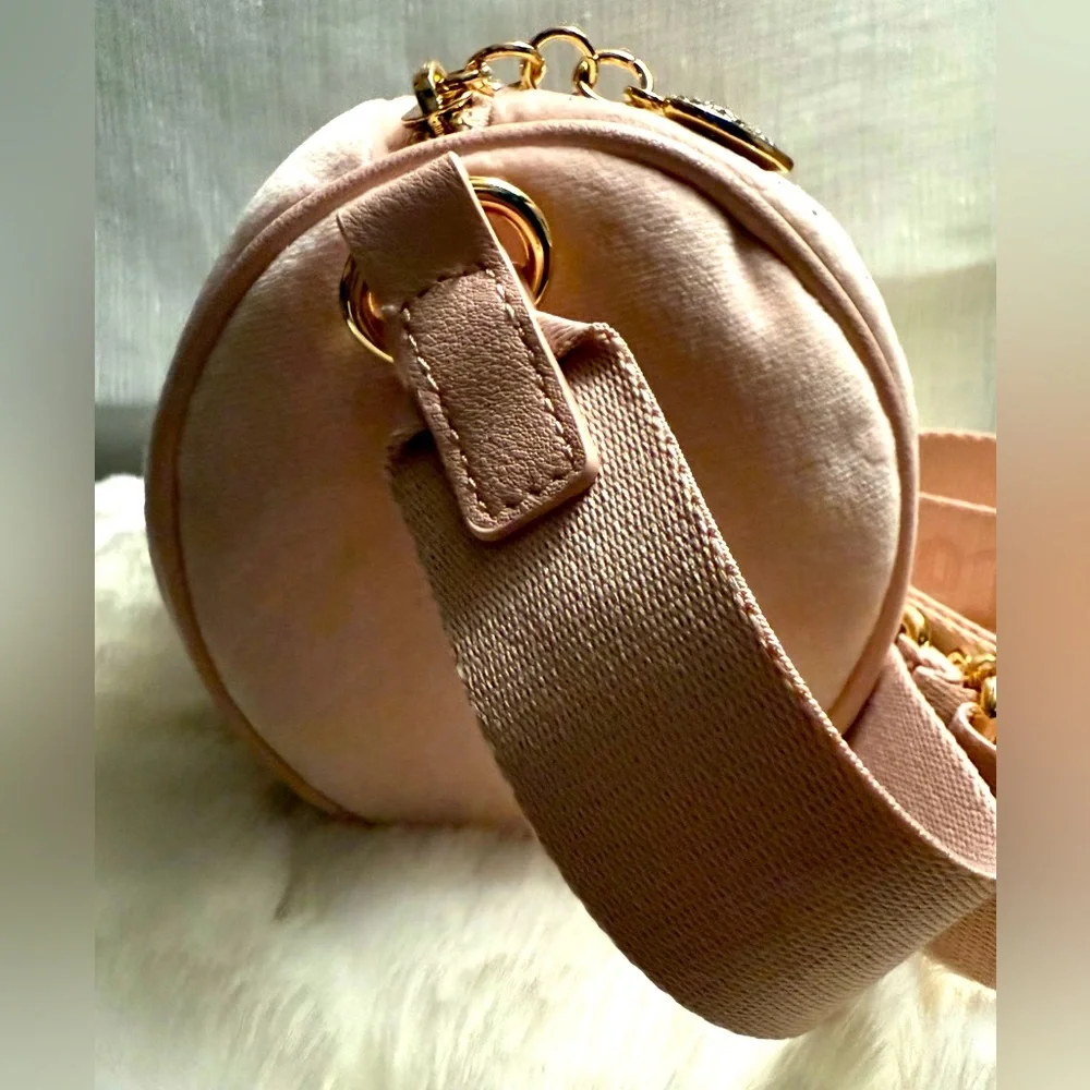 NEW Juicy Couture Pink Fuzzy Roll Crossbody Bag